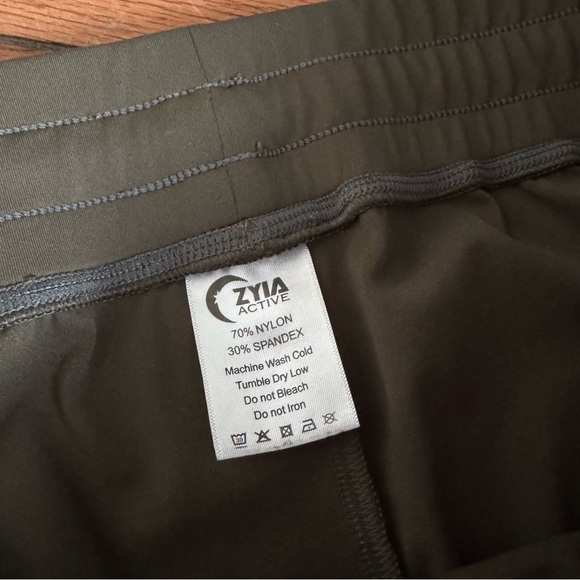 ZYIA Dark Olive Green Peak Zipper Jogger Pants - Picture 8 of 9